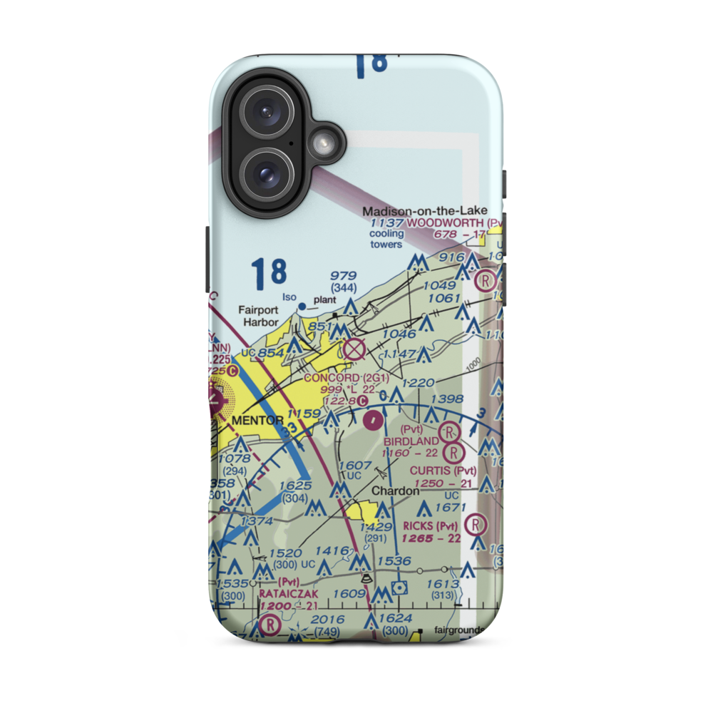 Casement Airport (PVZ) VFR Sectional  Tough iPhone Case iPhone 16 Plus model shown