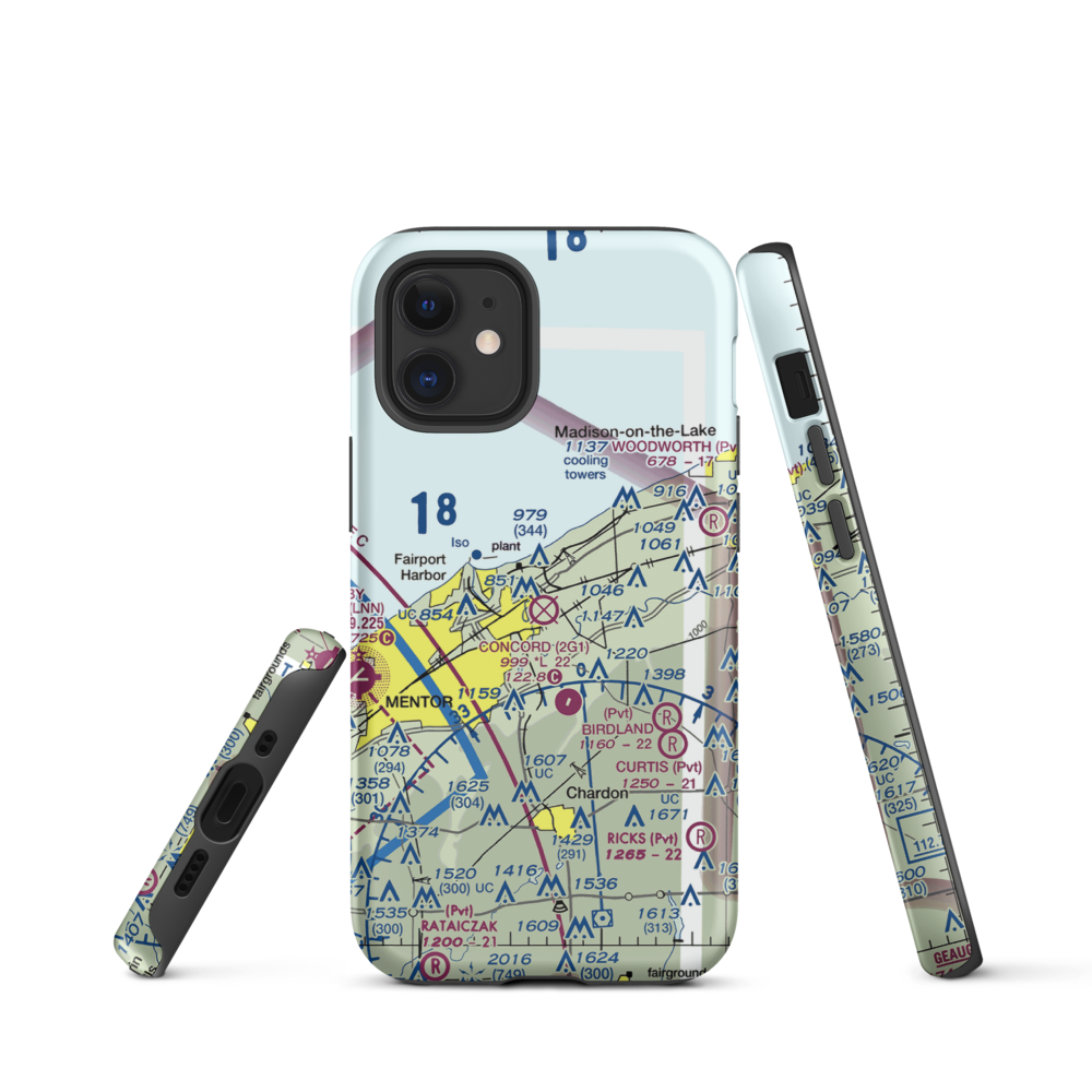 Casement Airport (PVZ) VFR Sectional  Tough iPhone Case iPhone 12 mini model shown