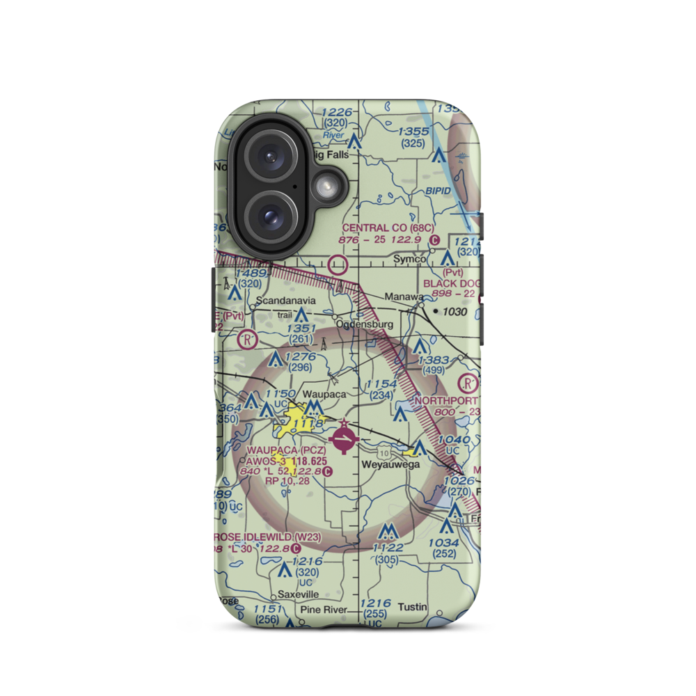 Casey Lake Airport (WS10) VFR Sectional  Tough iPhone Case iPhone 16 model shown