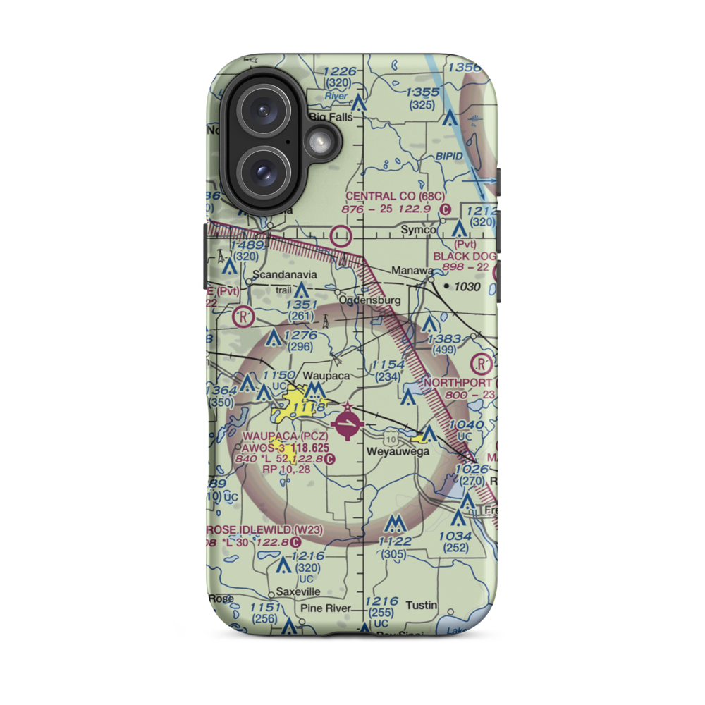 Casey Lake Airport (WS10) VFR Sectional  Tough iPhone Case iPhone 16 Plus model shown