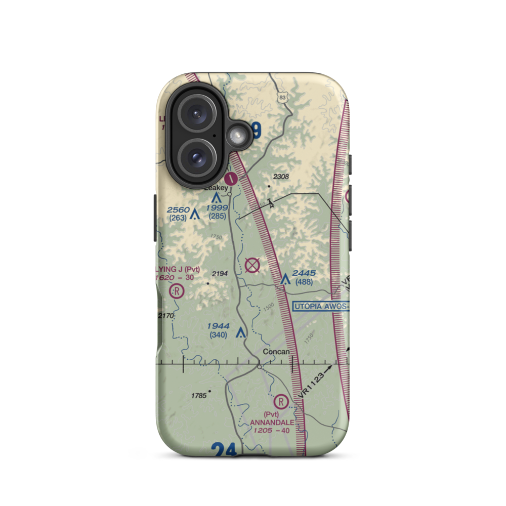 Casey Three Ranch Airport (XS62) VFR Sectional  Tough iPhone Case iPhone 16 model shown
