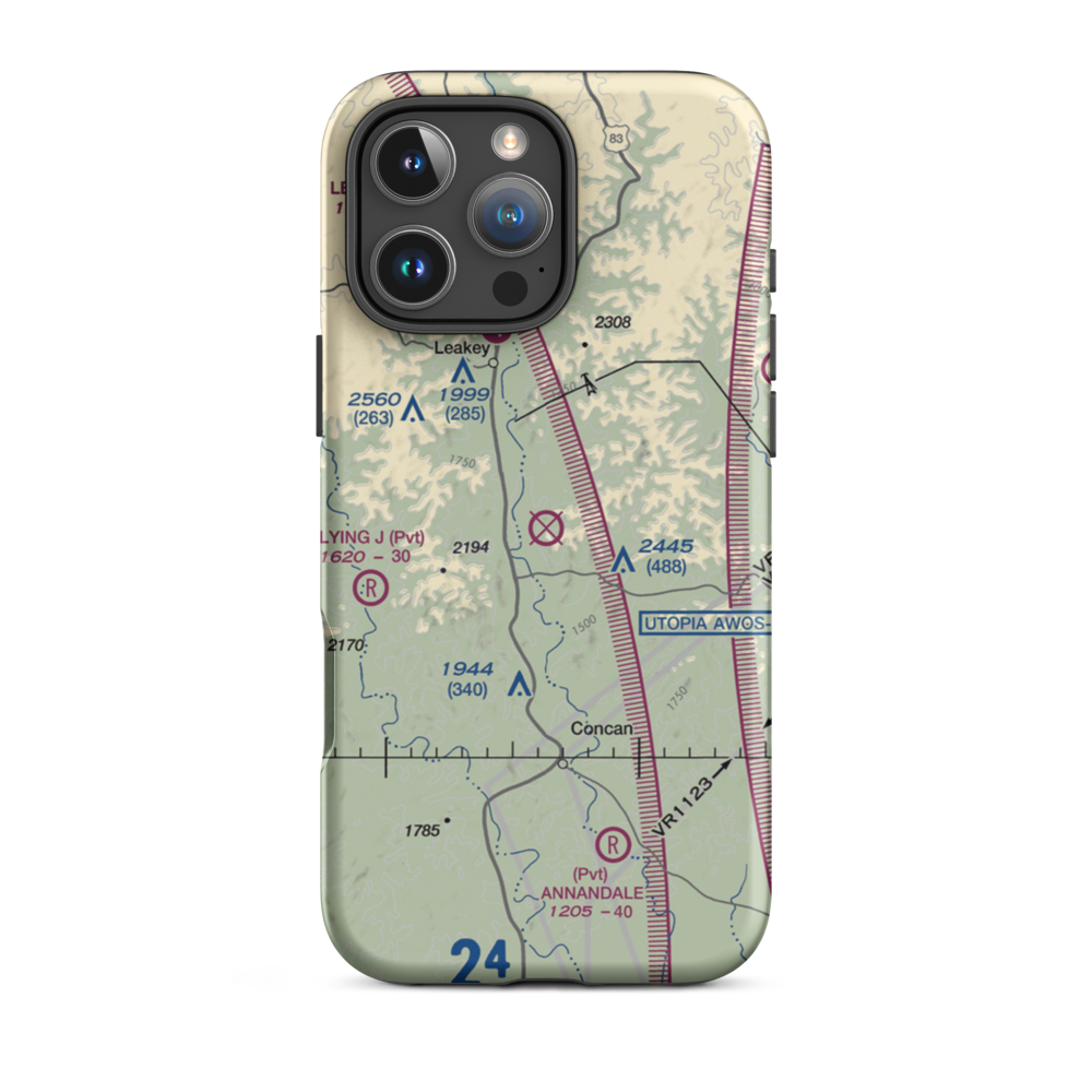 Casey Three Ranch Airport (XS62) VFR Sectional  Tough iPhone Case iPhone 16 Pro Max model shown
