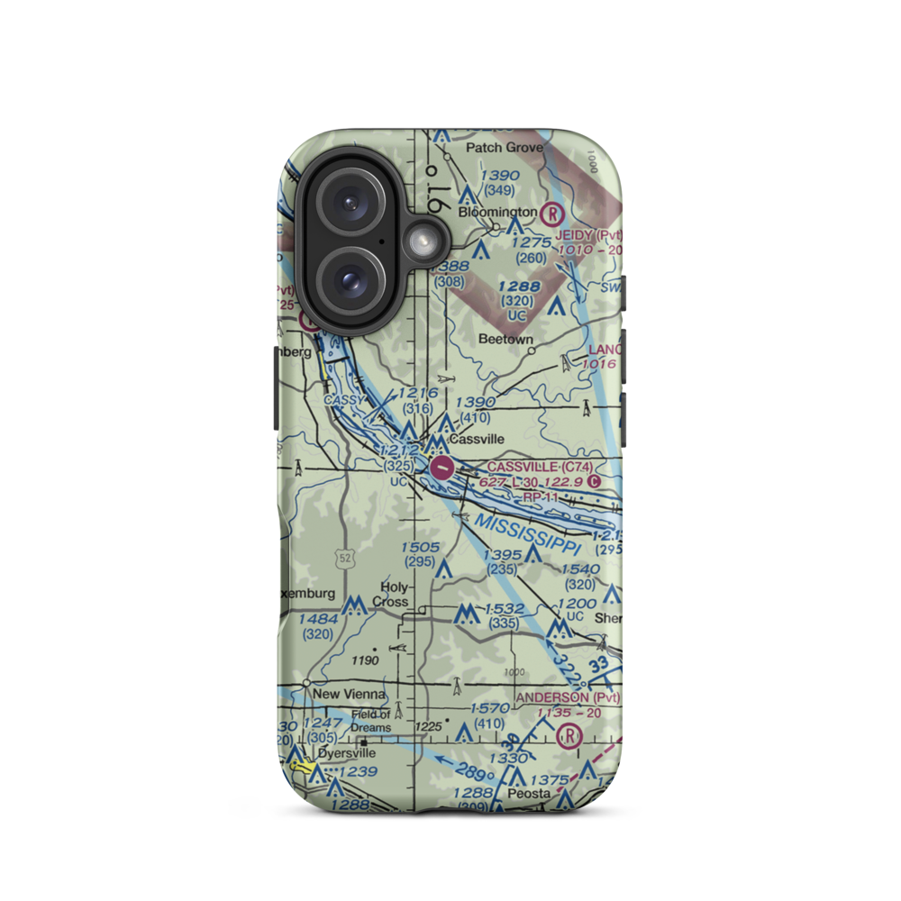 Cassville Municipal Airport (C74) VFR Sectional  Tough iPhone Case iPhone 16 model shown