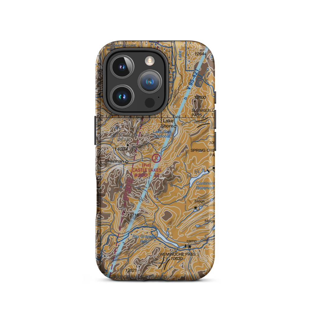 Castle Lakes Airport (CD32) VFR Sectional  Tough iPhone Case iPhone 16 Pro model shown