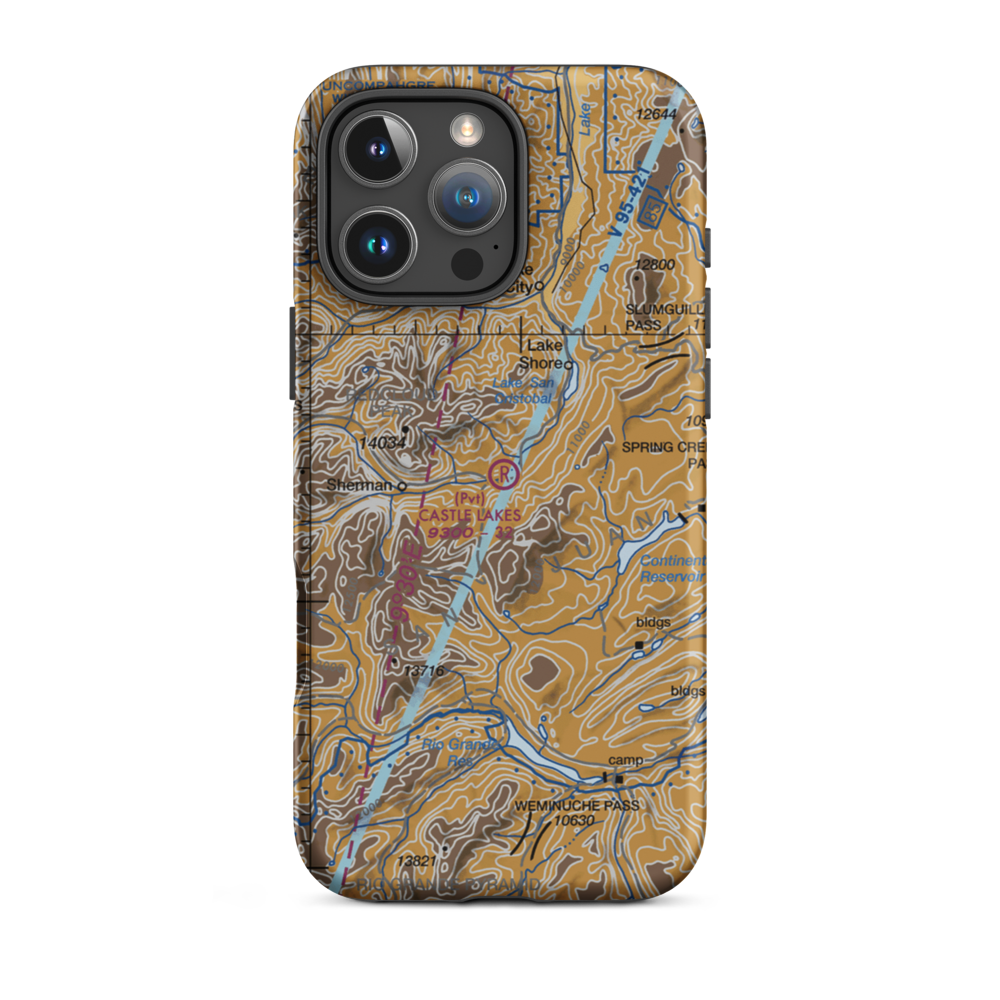 Castle Lakes Airport (CD32) VFR Sectional  Tough iPhone Case iPhone 16 Pro Max model shown