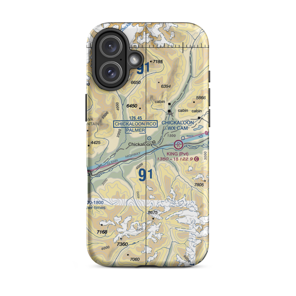 Castle Mountain Airstrip (48AK) VFR Sectional  Tough iPhone Case iPhone 16 Plus model shown