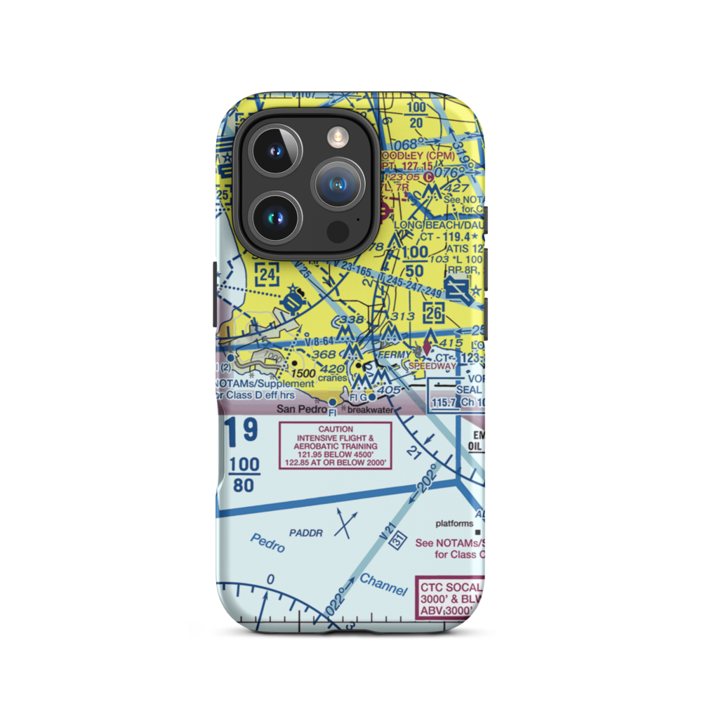 Catalina Air-Sea Terminal Heliport (SPQ) VFR Sectional  Tough iPhone Case iPhone 16 Pro model shown