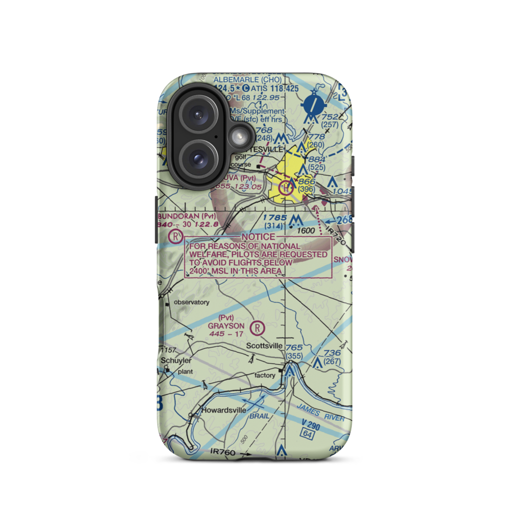 Cathro Airport (VG10) VFR Sectional  Tough iPhone Case iPhone 16 model shown