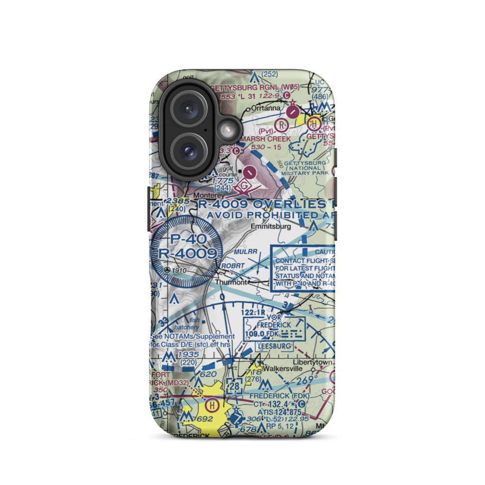Catoctin Crosswind Airport (4MD7) VFR Sectional  Tough iPhone Case iPhone 16 model shown