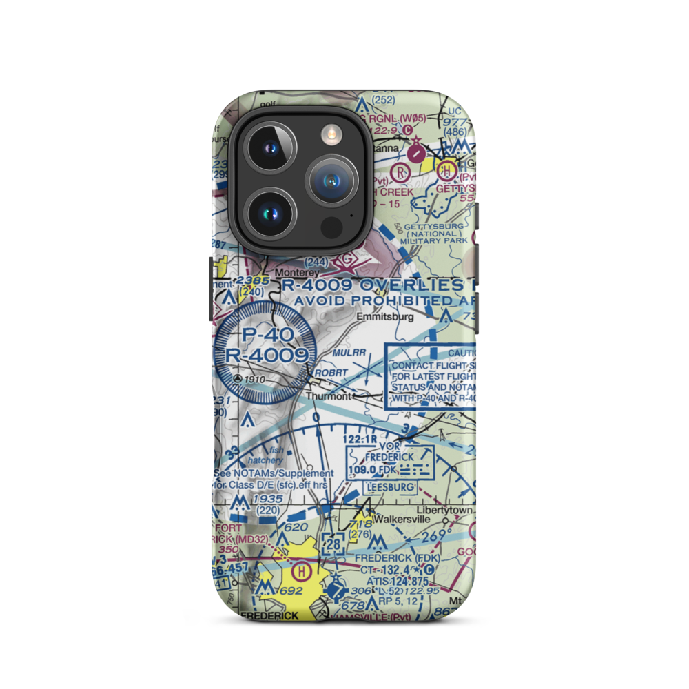 Catoctin Crosswind Airport (4MD7) VFR Sectional  Tough iPhone Case iPhone 16 Pro model shown