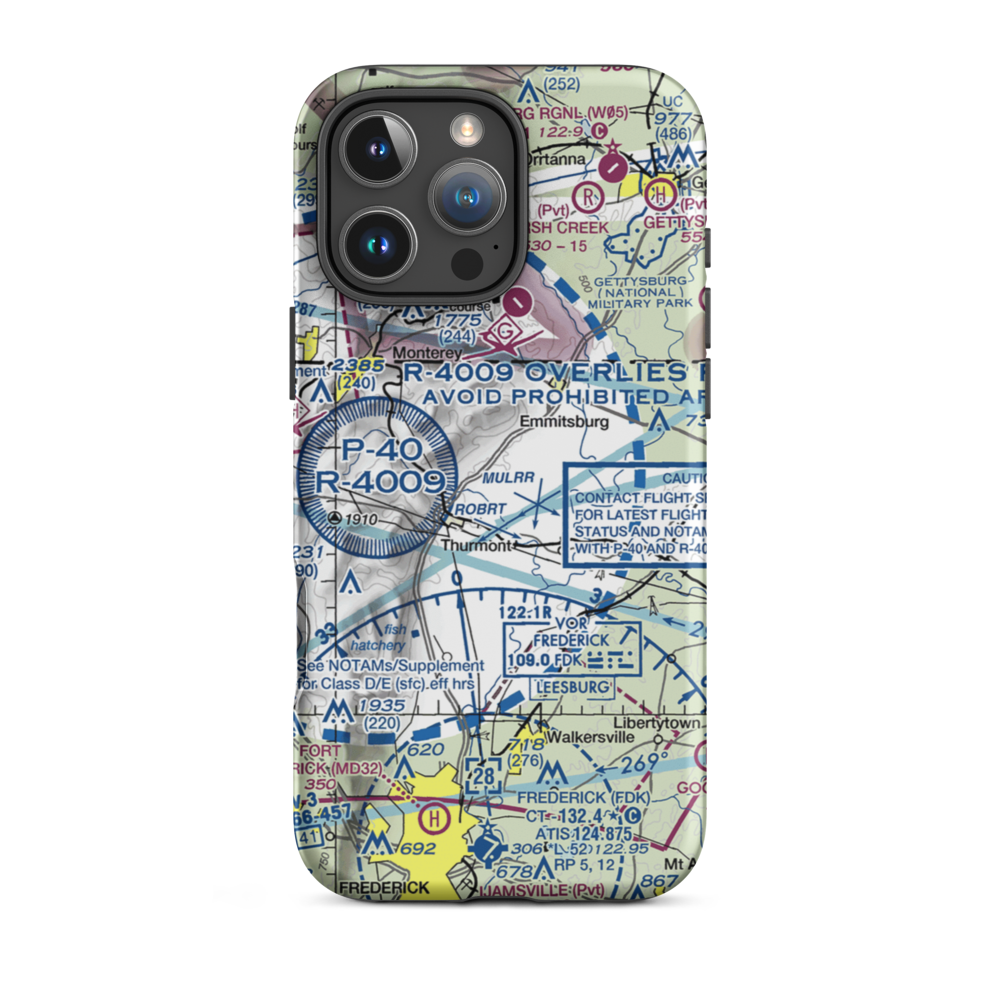 Catoctin Crosswind Airport (4MD7) VFR Sectional  Tough iPhone Case iPhone 16 Pro Max model shown