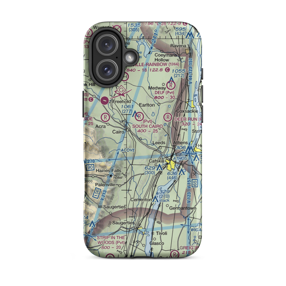 Catskill Valley Airpark (2NY0) VFR Sectional  Tough iPhone Case iPhone 16 Plus model shown