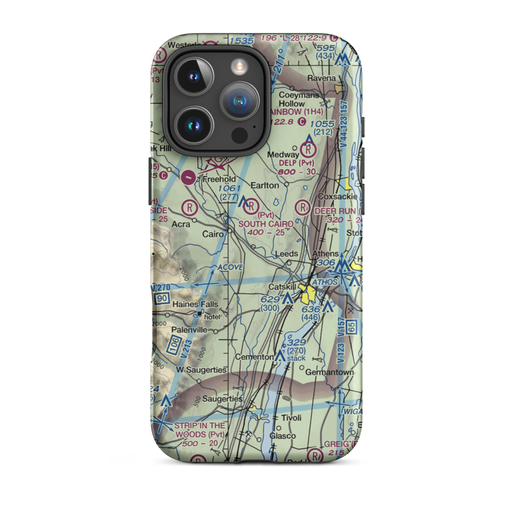 Catskill Valley Airpark (2NY0) VFR Sectional  Tough iPhone Case iPhone 16 Pro Max model shown