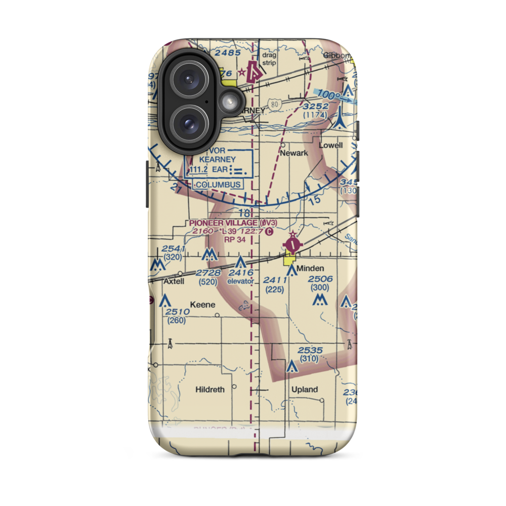 Cavanaugh Airport (NE29) VFR Sectional  Tough iPhone Case iPhone 16 Plus model shown