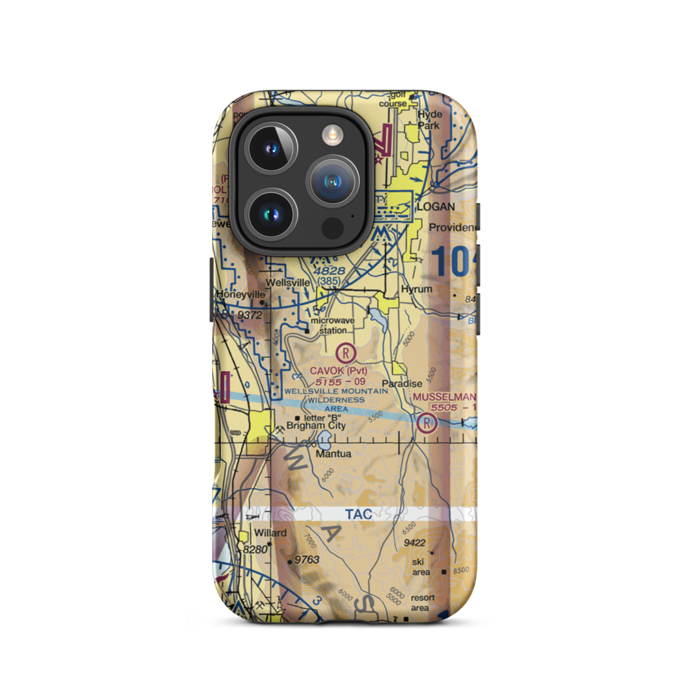 CAVOK Ranch Airport (UT90) VFR Sectional  Tough iPhone Case iPhone 16 Pro model shown