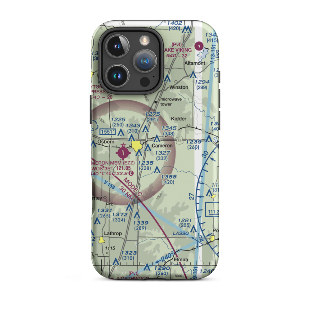 Ccc Airport (MO27) VFR Sectional  Tough iPhone Case iPhone 16 Pro Max model shown