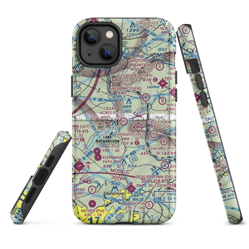Cedar Acres Private Group Airport (23PA) VFR Sectional  Tough iPhone Case iPhone 14 Plus model shown