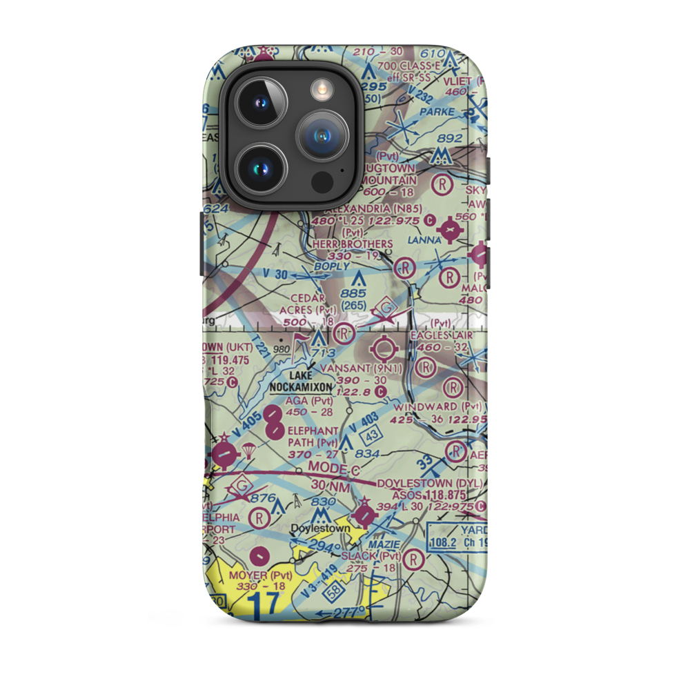 Cedar Acres Private Group Airport (23PA) VFR Sectional  Tough iPhone Case iPhone 16 Pro Max model shown