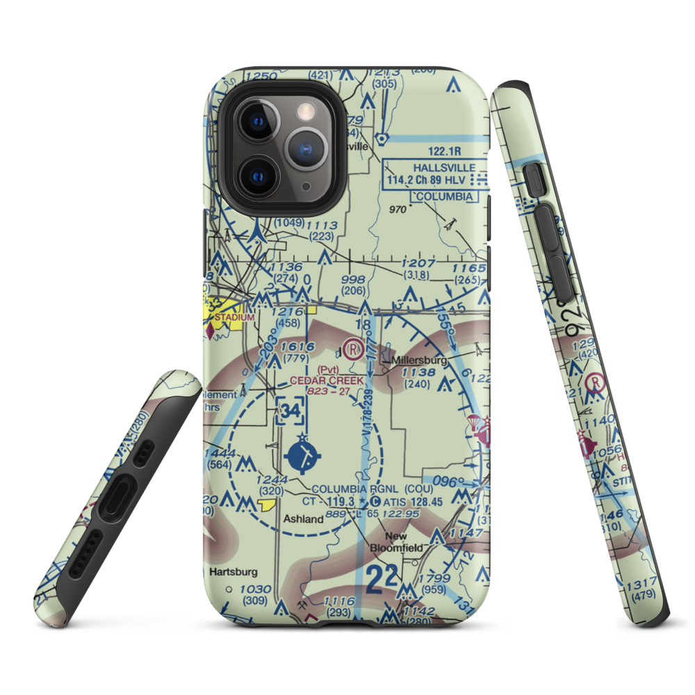Cedar Creek Airport (MO74) VFR Sectional  Tough iPhone Case iPhone 11 Pro model shown