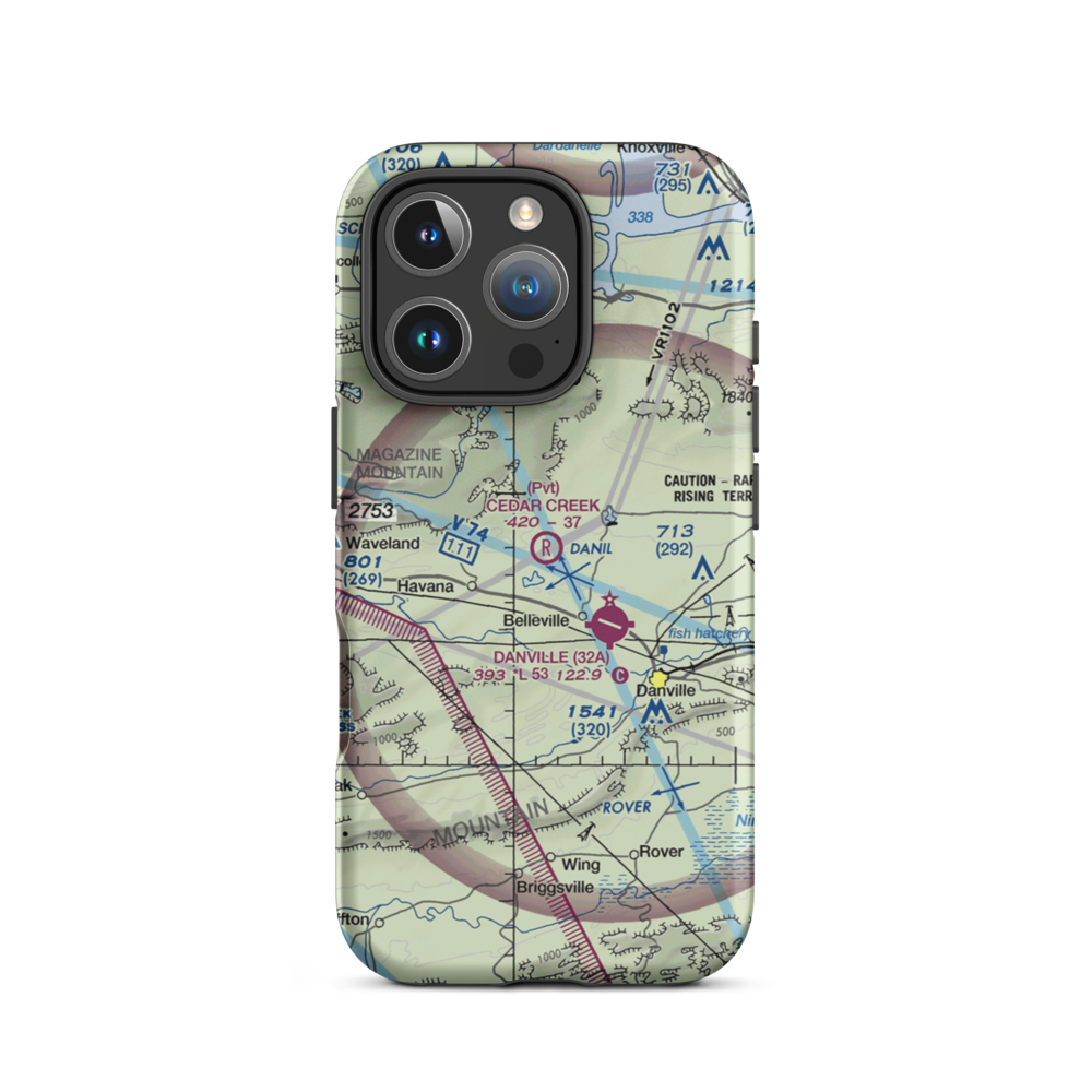 Cedar Creek Ranch Airport (25AR) VFR Sectional  Tough iPhone Case iPhone 16 Pro model shown