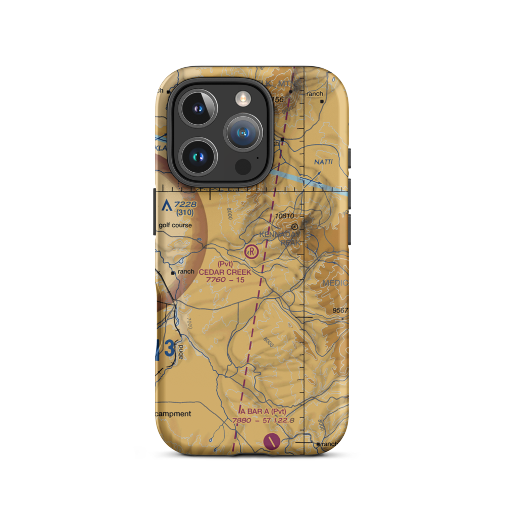 Cedar Creek Ranch Airport (96WY) VFR Sectional  Tough iPhone Case iPhone 16 Pro model shown
