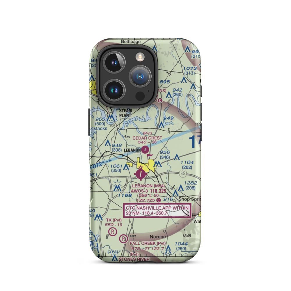 Cedar Crest Field (1TN0) VFR Sectional  Tough iPhone Case iPhone 16 Pro model shown