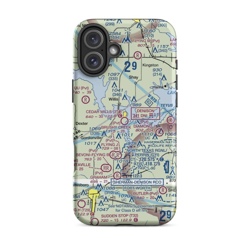 Cedar Mills Airport (3T0) VFR Sectional  Tough iPhone Case iPhone 16 Plus model shown