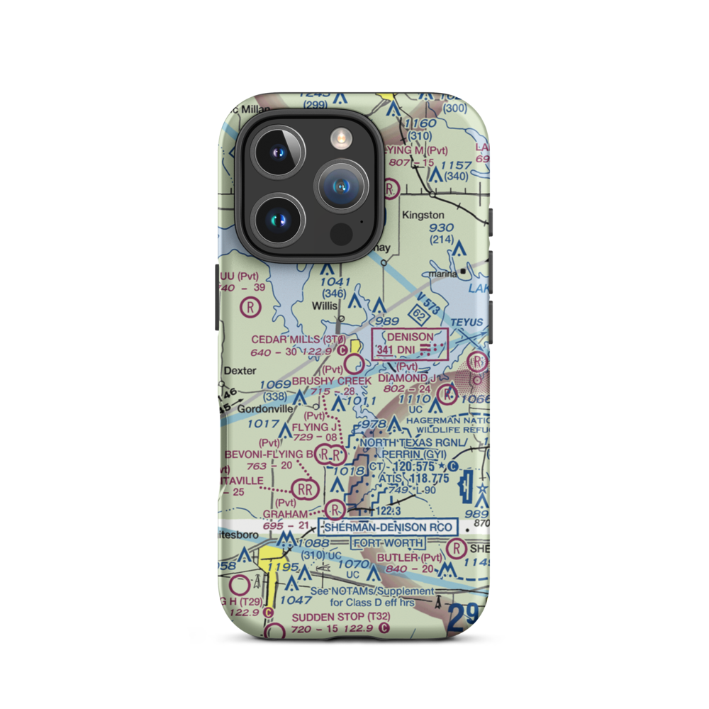 Cedar Mills Airport (3T0) VFR Sectional  Tough iPhone Case iPhone 16 Pro model shown