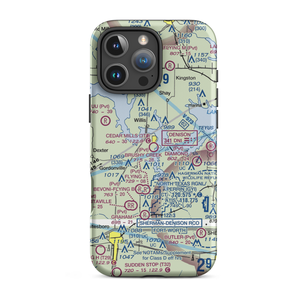 Cedar Mills Airport (3T0) VFR Sectional  Tough iPhone Case iPhone 16 Pro Max model shown