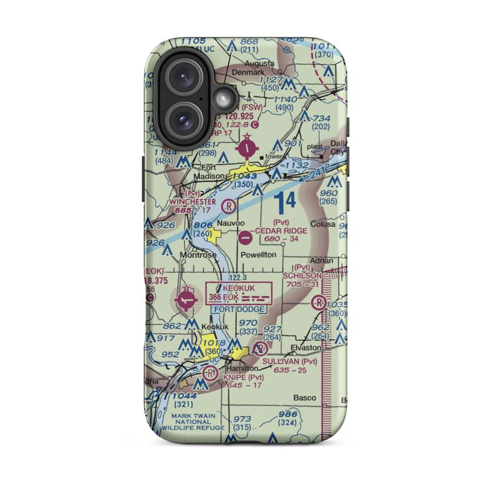 Cedar Ridge Airport (9IS0) VFR Sectional  Tough iPhone Case iPhone 16 Plus model shown
