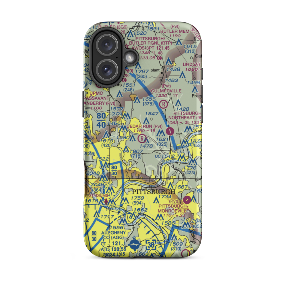Cedar Run Airport (PN01) VFR Sectional  Tough iPhone Case iPhone 16 Plus model shown