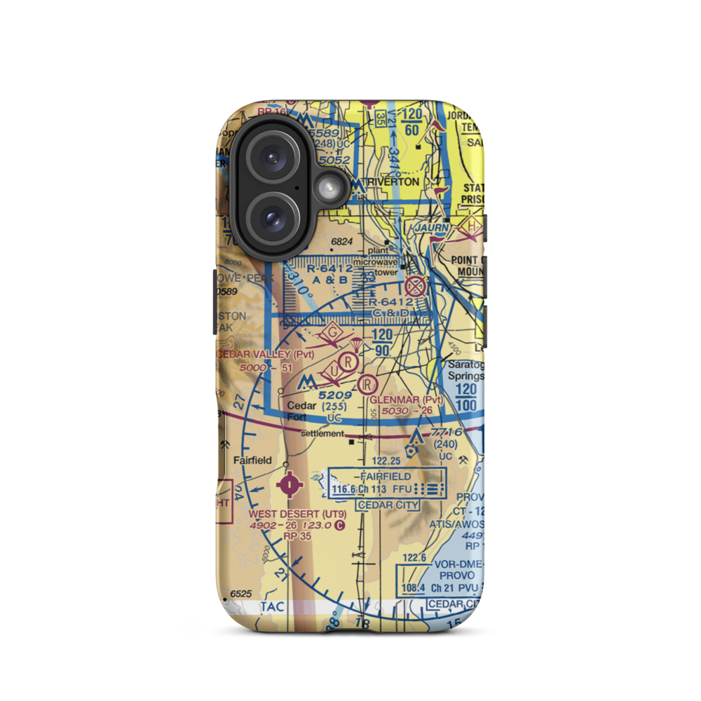 Cedar Valley Airport (UT10) VFR Sectional  Tough iPhone Case iPhone 16 model shown
