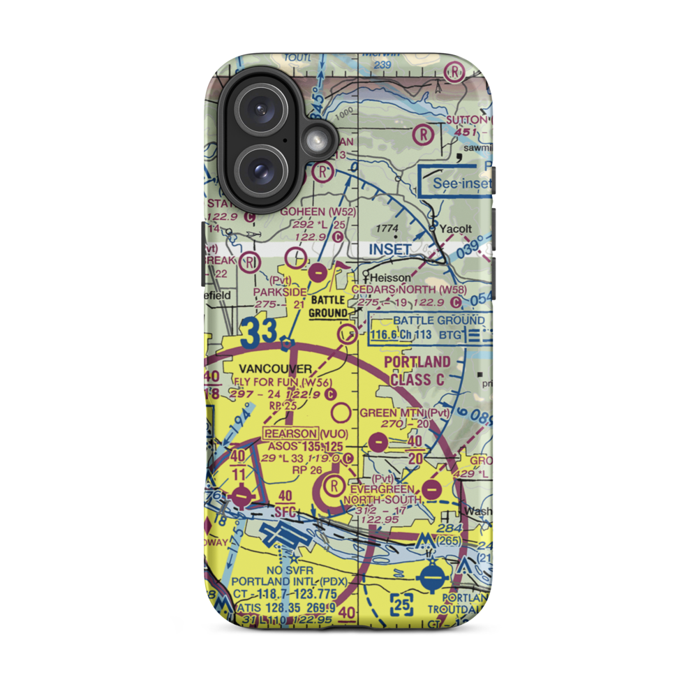 Cedars North Airpark (W58) VFR Sectional  Tough iPhone Case iPhone 16 Plus model shown