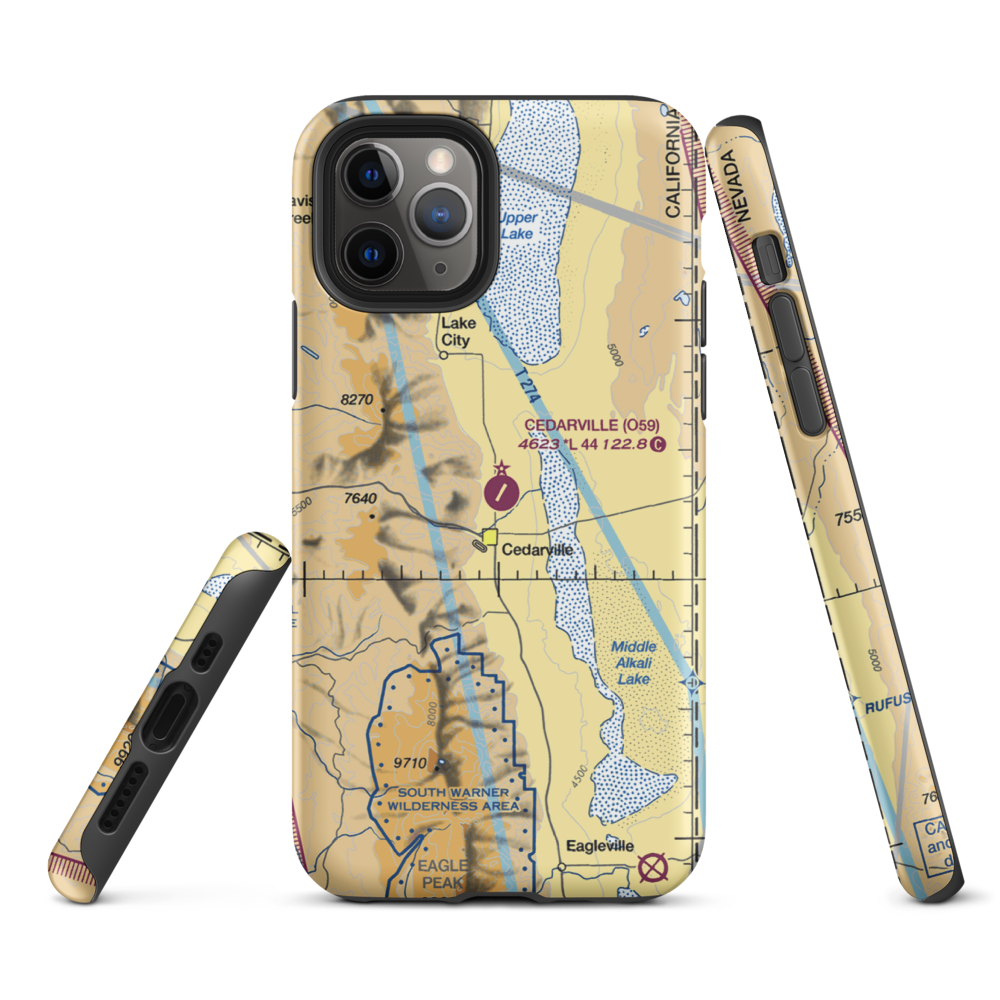 Cedarville Airport (O59) VFR Sectional  Tough iPhone Case iPhone 11 Pro model shown