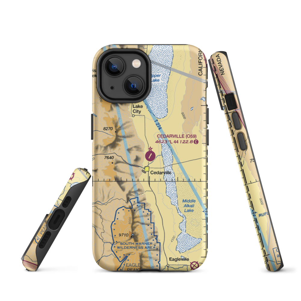 Cedarville Airport (O59) VFR Sectional  Tough iPhone Case iPhone 14 model shown