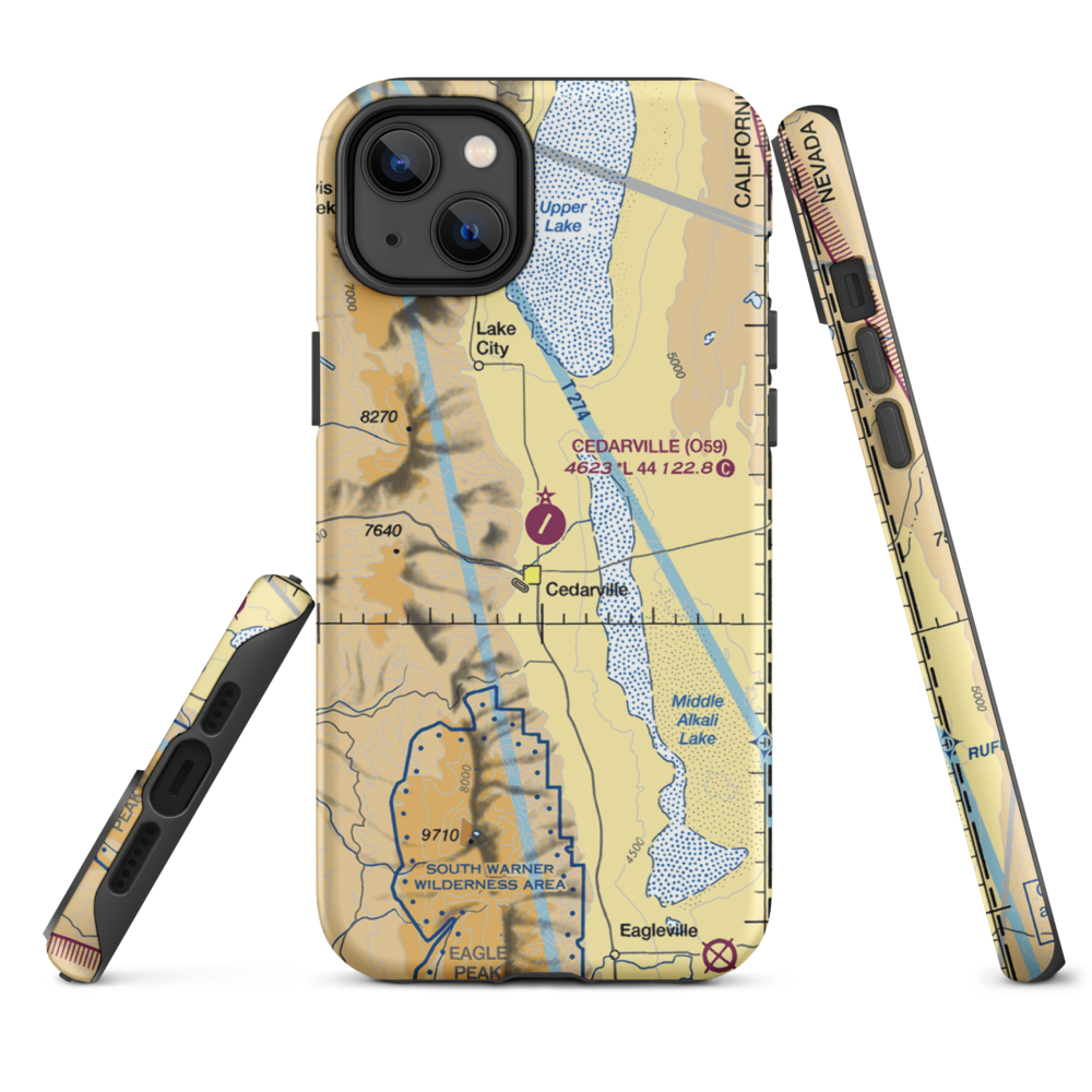 Cedarville Airport (O59) VFR Sectional  Tough iPhone Case iPhone 14 Plus model shown