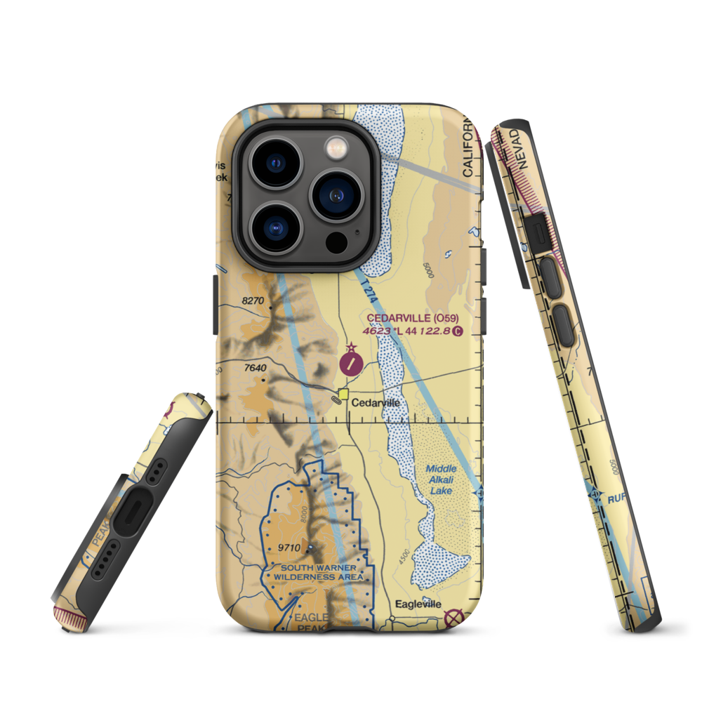 Cedarville Airport (O59) VFR Sectional  Tough iPhone Case iPhone 14 Pro model shown
