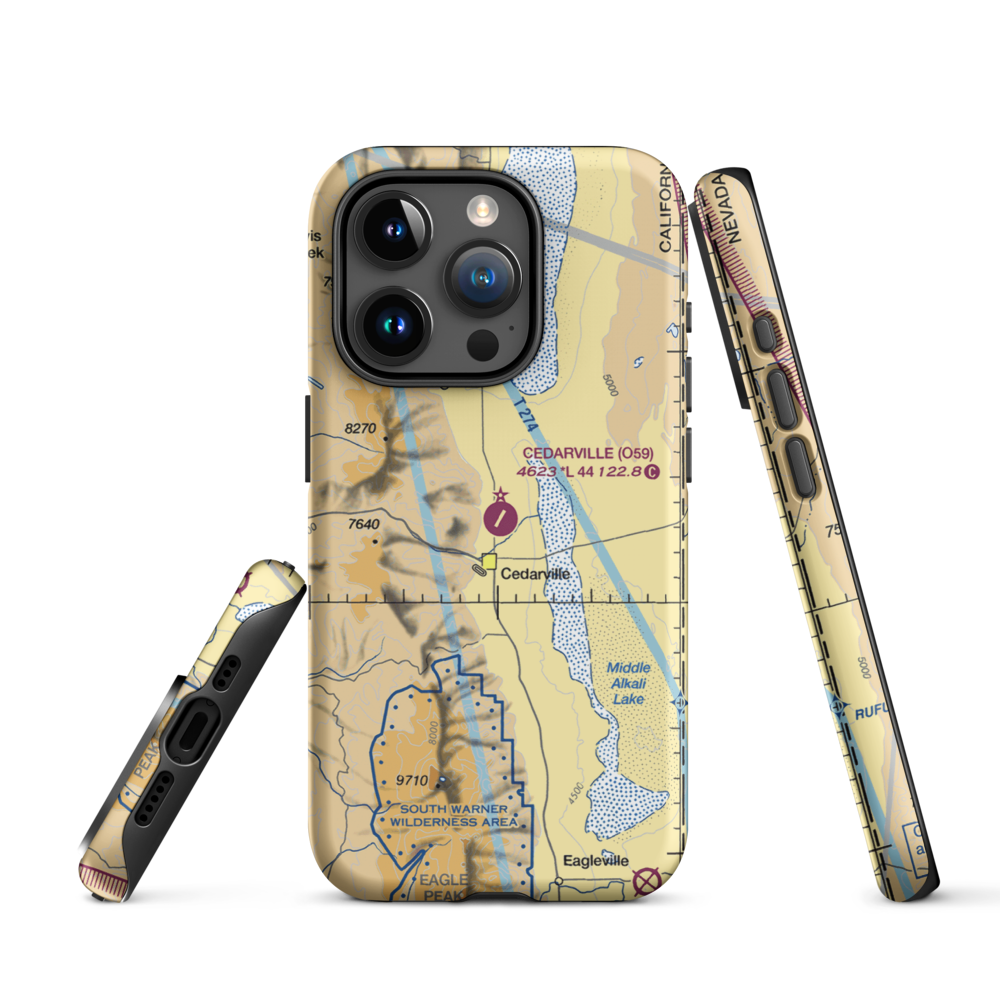 Cedarville Airport (O59) VFR Sectional  Tough iPhone Case iPhone 15 Pro model shown