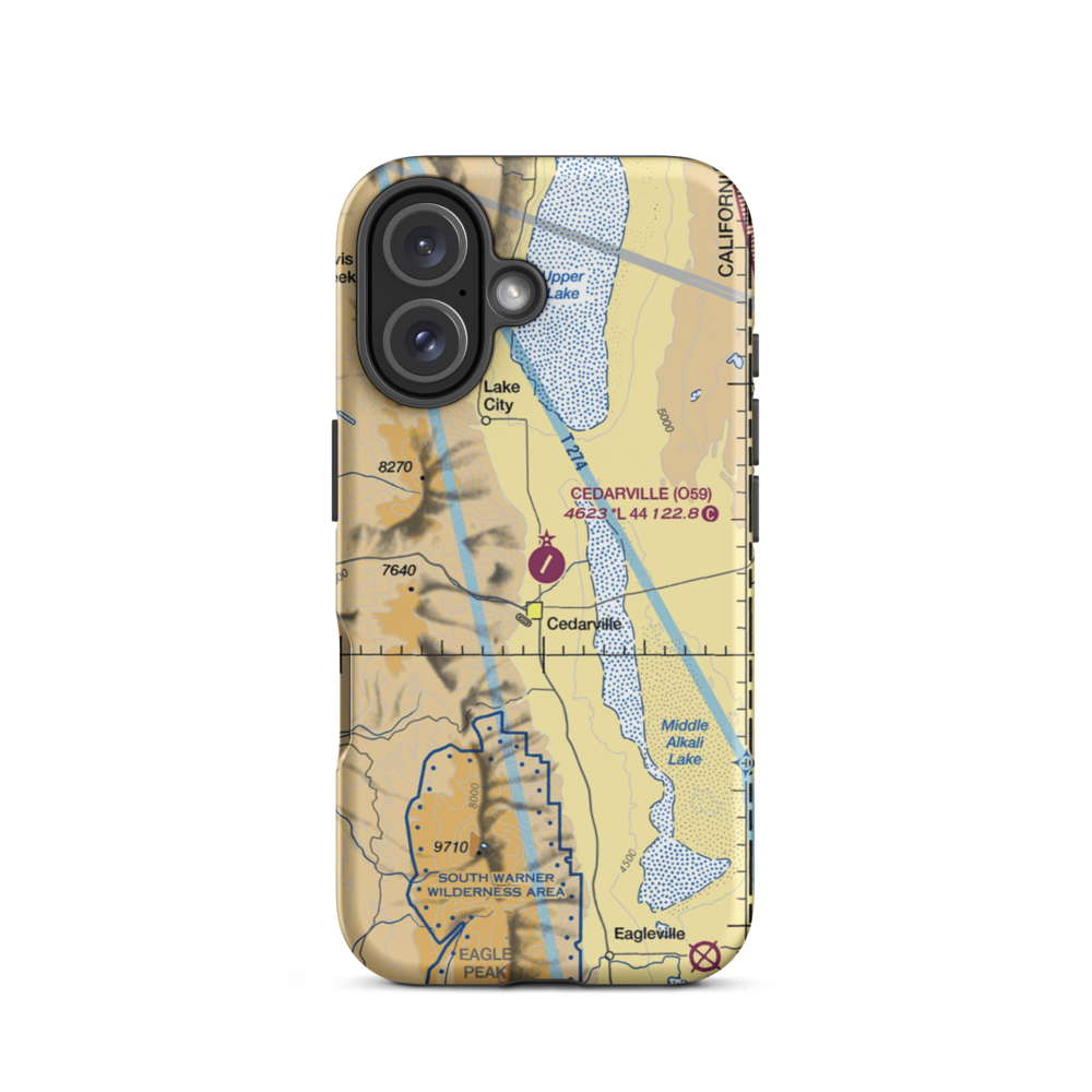 Cedarville Airport (O59) VFR Sectional  Tough iPhone Case iPhone 16 model shown