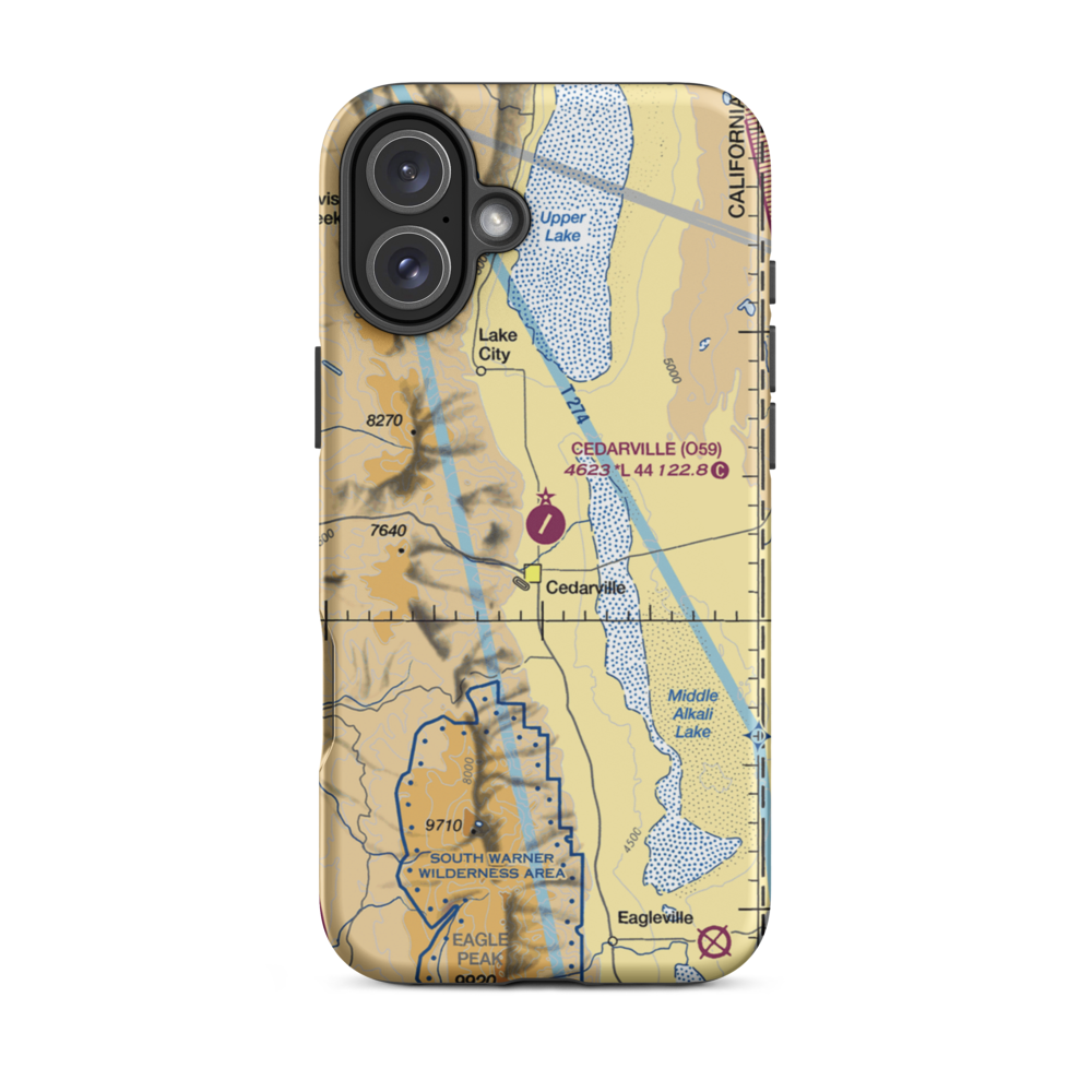 Cedarville Airport (O59) VFR Sectional  Tough iPhone Case iPhone 16 Plus model shown