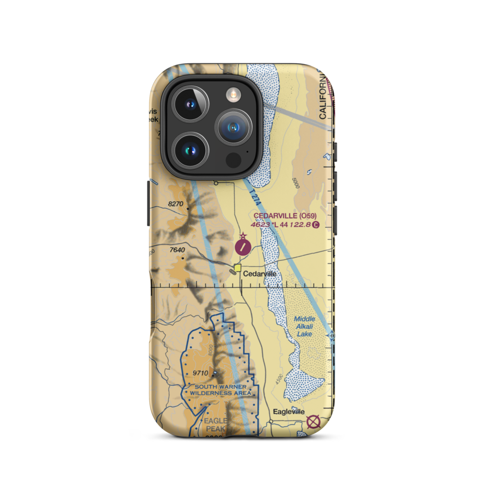 Cedarville Airport (O59) VFR Sectional  Tough iPhone Case iPhone 16 Pro model shown