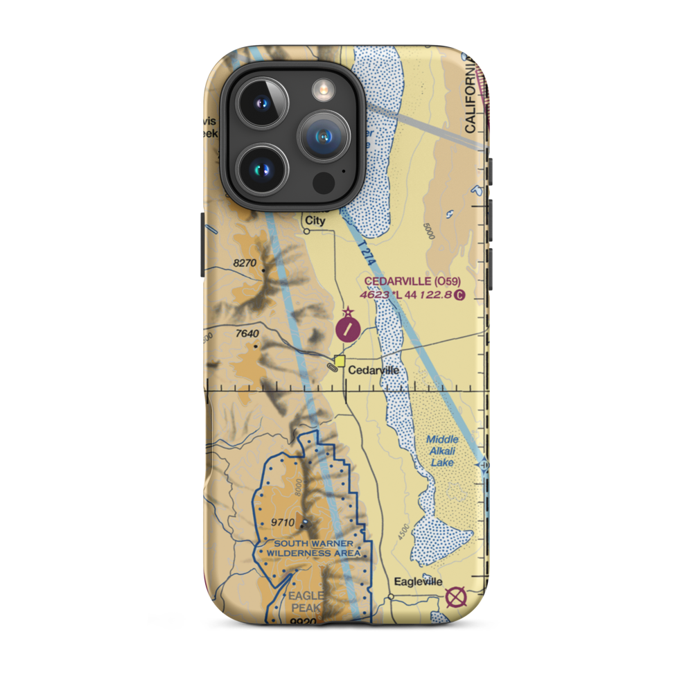 Cedarville Airport (O59) VFR Sectional  Tough iPhone Case iPhone 16 Pro Max model shown