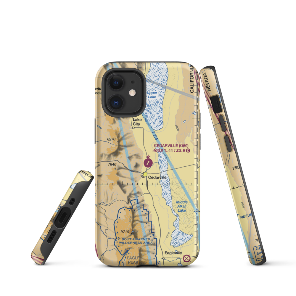 Cedarville Airport (O59) VFR Sectional  Tough iPhone Case iPhone 12 mini model shown