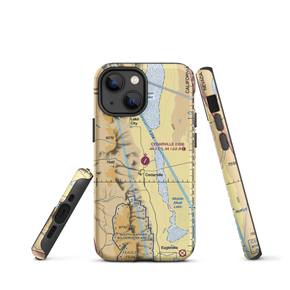 Cedarville Airport (O59) VFR Sectional  Tough iPhone Case iPhone 13 mini model shown