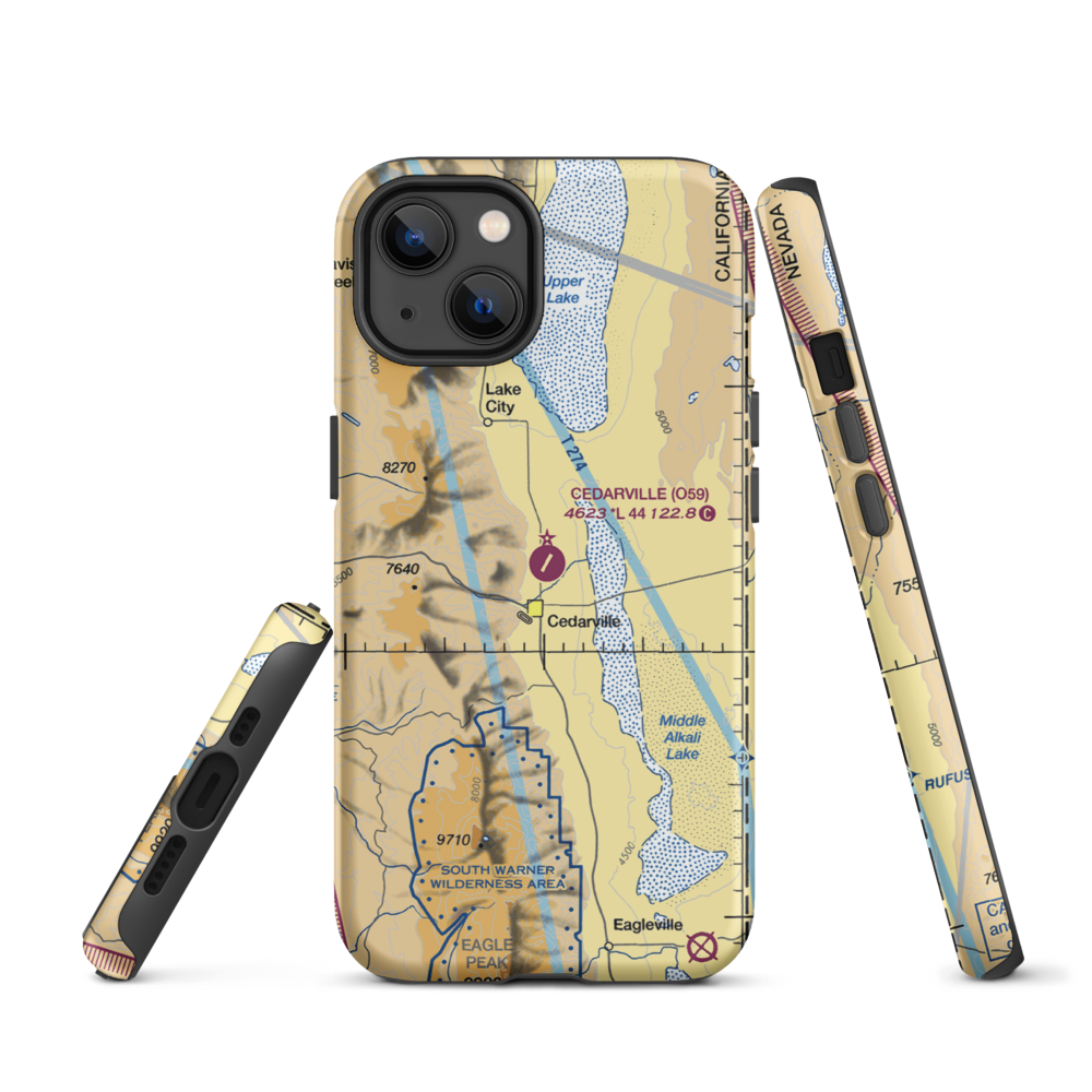 Cedarville Airport (O59) VFR Sectional  Tough iPhone Case iPhone 13 model shown