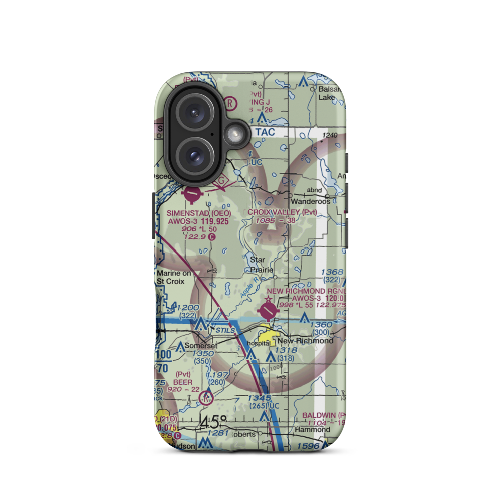 Ceder Lake Seaplane Base (WI35) VFR Sectional  Tough iPhone Case iPhone 16 model shown