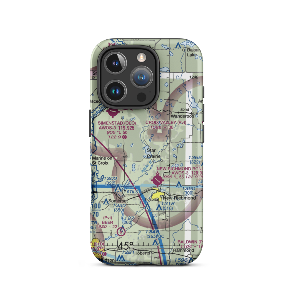 Ceder Lake Seaplane Base (WI35) VFR Sectional  Tough iPhone Case iPhone 16 Pro model shown