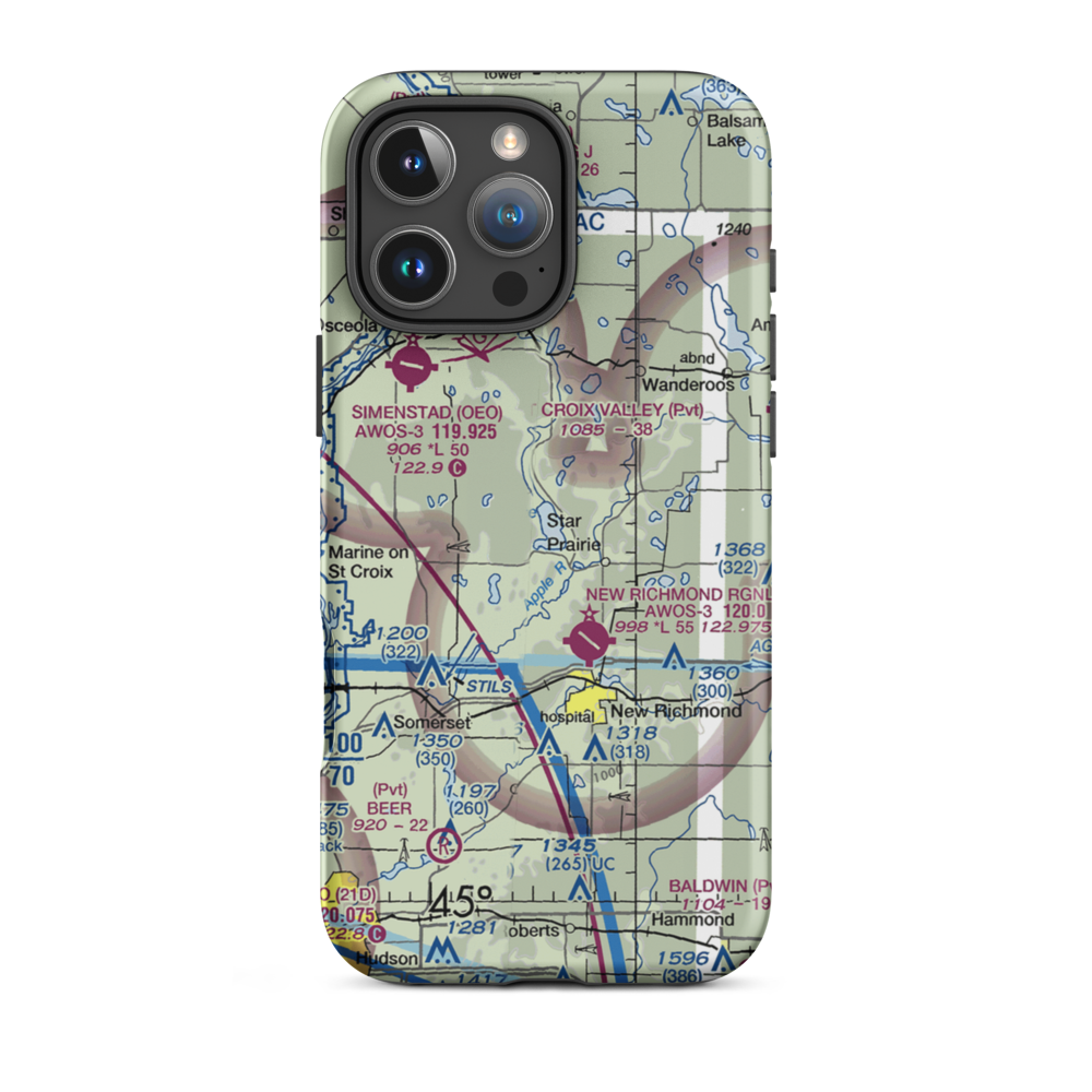 Ceder Lake Seaplane Base (WI35) VFR Sectional  Tough iPhone Case iPhone 16 Pro Max model shown