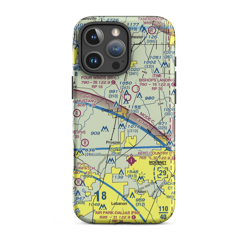 Celina Field (TS40) VFR Sectional  Tough iPhone Case iPhone 16 Pro Max model shown
