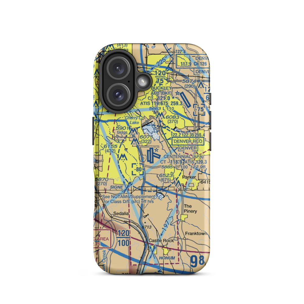 Centennial Airport (APA) VFR Sectional  Tough iPhone Case iPhone 16 model shown